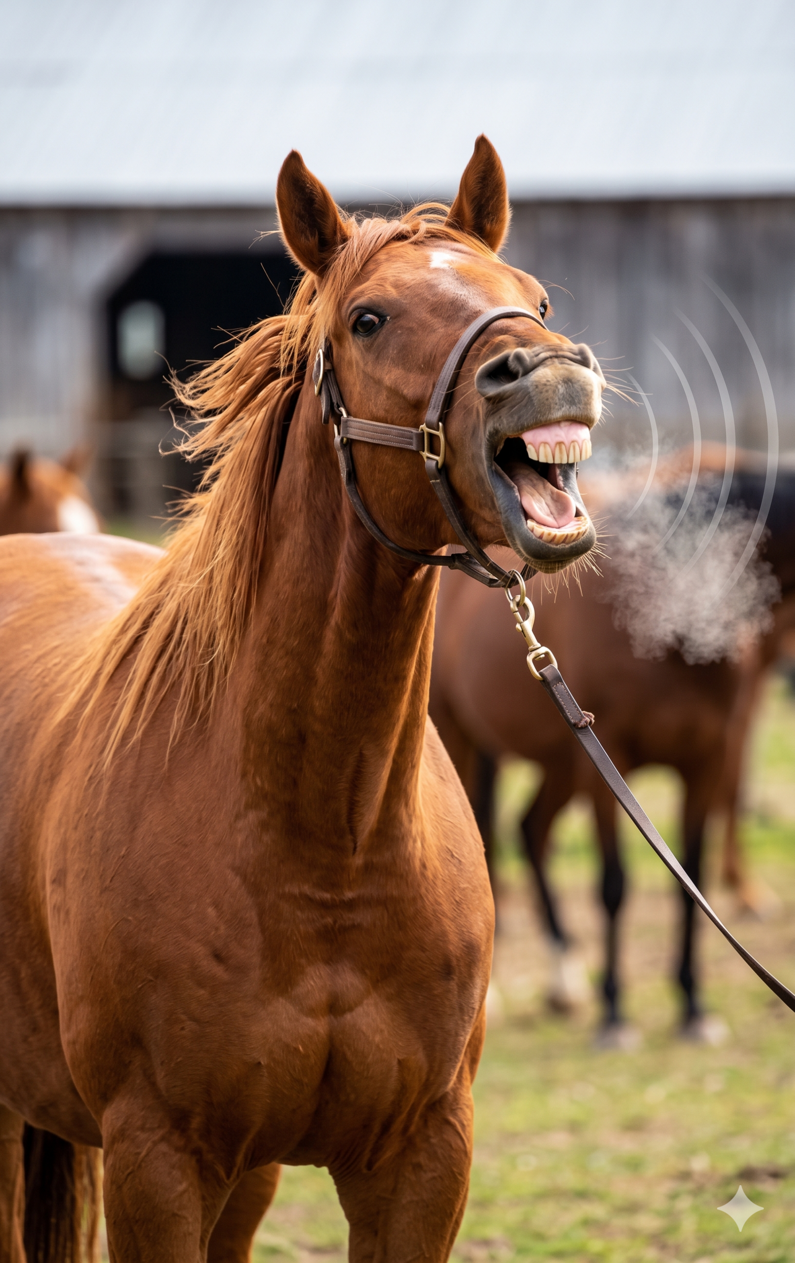 horse neighing or whinnying