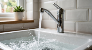 Water flowing out of a tap